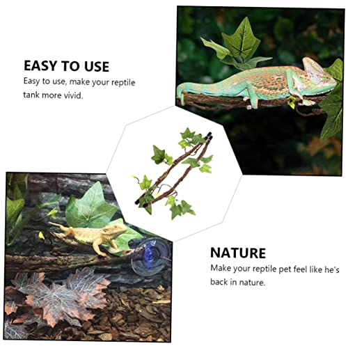 MERRYHAPY 2PCS Reptile Vines Suction Cups Jungle Climber Vines for Chameleons Snakes and Lizards Artificial Terrarium Decor for PET Habitat