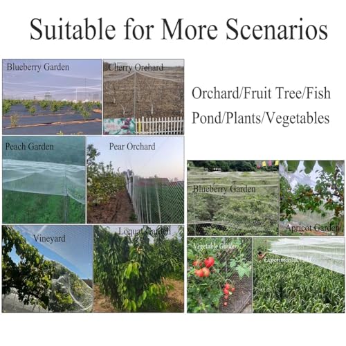 Garden Anti-Hail Netting for Veg Patch, 0.5cm Fine Insect Mesh for Plant Protection Pond Fruit Cage Flowers and Row Crops, Reusable, Various Sizes(2x100m) - size: 2x100m