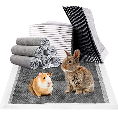 Fhiny Rabbit Pee Pads, 18" x 24" 50 PCS Disposable Guinea Pig Pads Leak-Proof Super Absorbent Potty Training Pad with Quick-Dry Surface for Bunny Guinea Pig Cats or Small Pets - color: Gray, size: Medium-18'' x 24''-50 PCS