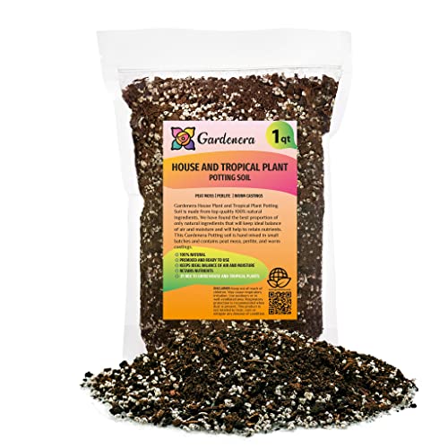 Gardenera Premium House Plant and Tropical Plant Potting Soil - Re-Potting Soil for All Types of Indoor House Plants - 1 Quart - color: TROPICAL HOUSE PLANT POTTING MIX, size: 1 Quart