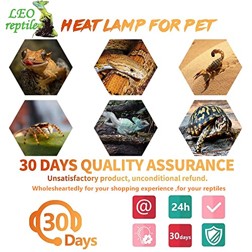 Leoterra 50w Reptile Basking Light Red Infrared Night Heat Lamp （Combo Pack） for Reptile Tanks,Reptiles,Turtle,Bearded Dargon,Lizard,Snakes Use Heat Bulb - style: H6350 Combo Pack