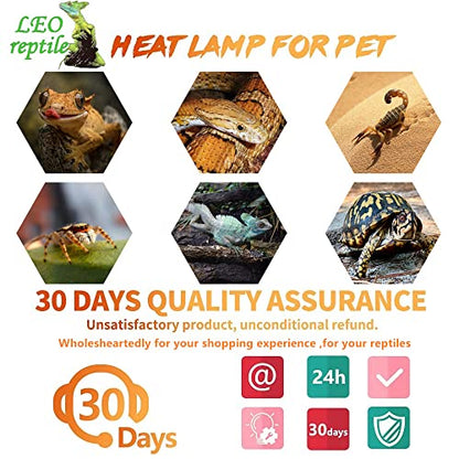 Leoterra 75W Ceramic Heat Emitter, Reptile Heat Lamp Bulb for 20-40 Gallons Bearded Dragon Tank & Turtle Terrarium, All-Purpose No-Light Night Heating for Lizards, Snakes, Chameleons (2-Pack) - style: 75 watt