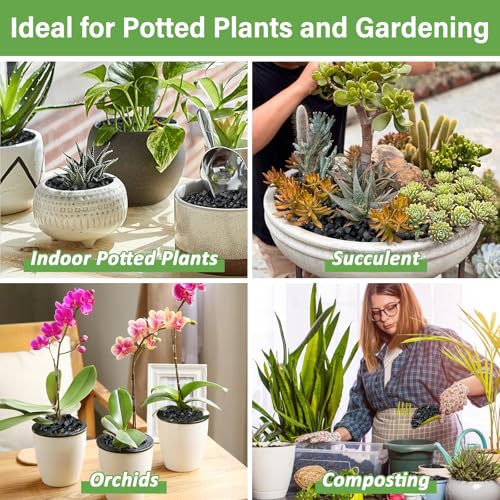 Legigo 2 QT Horticultural Charcoal & 4 Pack Organic Coco Coir Bricks- Soil Amendment Plant Potting Mix, Ideal for Orchids, Succulents, Terrariums, Indoor & Outdoor Gardening