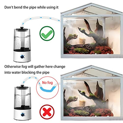 Reptile Humidifiers, Mute Reptile Fogger Terrariums Humidifier 4L Large Size Ideal for Reptile Terrariums, Reptile Fog Machine with Extension Tube for Reptiles Amphibians (4L)