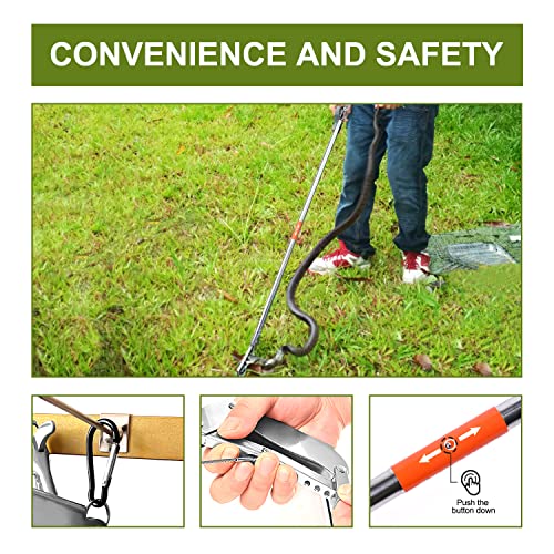 Snake Grabber Tool Professional All-Aluminum Alloy Snake Tong Grabber Rattle Snake Catcher Wide Jaw Handling Tool with Lock 47-inch Reptile Tongs 2 PCS - style: 2pcs47"