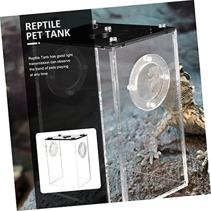 UKCOCO Transparent Acrylic Reptile Breeding Box for Snakes Geckos Tarantulas Small Pets Spacious Household Cage for Snails Frogs Crabs and Lizards