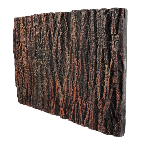 BESPORTBLE Aquarium Decorative Background Board Ultra-Thin 3D Simulated Oak Bark Landscape Panel for Turtle Tank Reptile Enclosure Terrarium Décor