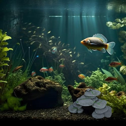 IBWell Resin Reptile Hides Pebble Shrimp Hides for Aquarium Tank Terrarium Reptile Rock Hide Fish Tank Caves and Hides Reptile Hideouts for Lizard Snake Gecko - color: Rocks grey