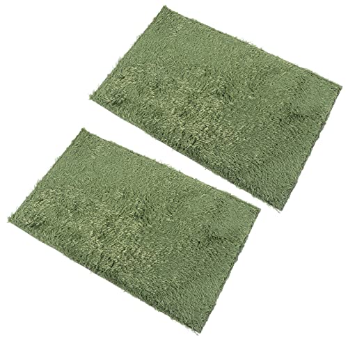 Mikikit 2pcs Tortoise Carpet Moss Reptile Mat Durable Washable Liner for Lizard Supplies for Amphibians and Turtles Substrate for Reptile Health