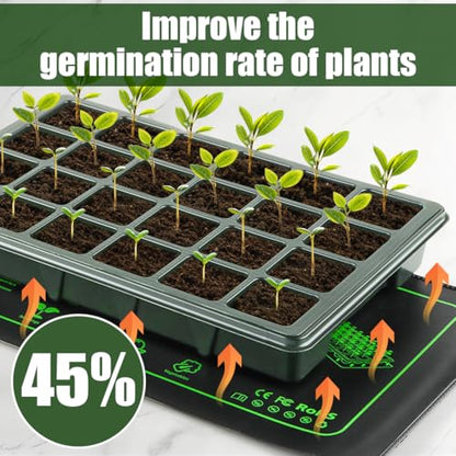 4 Pack Seedling Heat Mat for Plants Seed Starting, Waterproof 10"x 20" Warming Mat Plant Heating Pad for Seed Germination, Indoor Growing, Hydroponic, Greenhouse - size: 10×20"-4P
