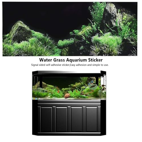 KANASI 3D Aquarium Poster, PVC Self Adhesive Underwater Seaweed Decorative Background Sticker for Reptile Terrarium Glass Jar Living Room Sofa TV Background Photo Wallpaper (61 * 40cm) - style: 61*40cm