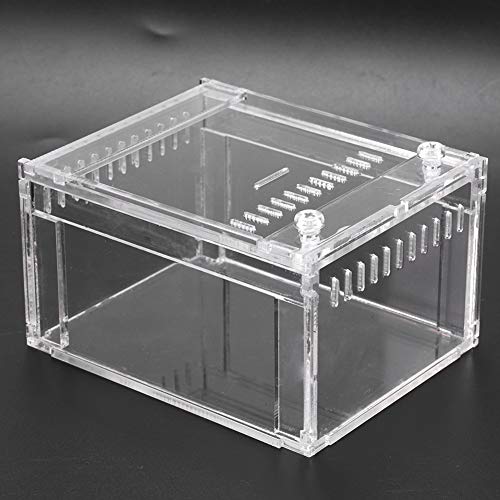 Zerodis Acrylic Reptile Terrarium, Transparent Pet Breeding Box with Anti Escape Design, for Snakes Turtles and Small Animals