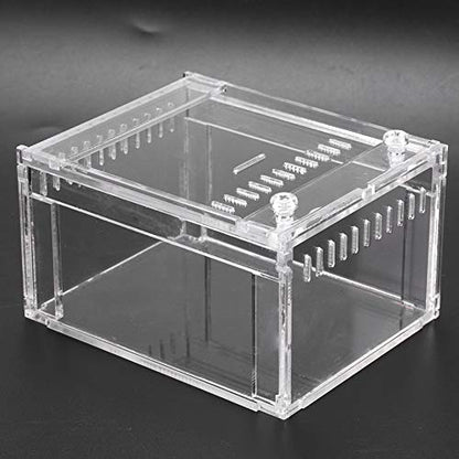 Zerodis Acrylic Reptile Terrarium, Transparent Pet Breeding Box with Anti Escape Design, for Snakes Turtles and Small Animals