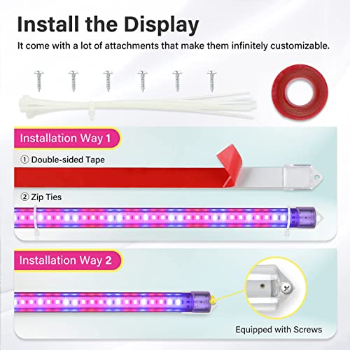 iPower LED Plant Grow Light Strips Full Spectrum with 3 Timing Modes, 10 Dimmable Levels 48 LEDs Per Tubes, Sunlike Grow Lamp for Hydroponics Succulent,Red & Blue - color: Red&Blue, size: 3 Tubes, style: Grow Light Strips
