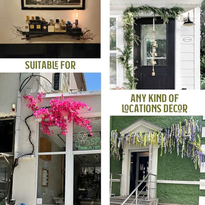 118" Flexible Large Artificial Fake Reptile Plants Tree Branches Twigs Cherry Blossom Liana Wall Hanging Wreath Trunk Stick Vines Garland Wedding Garden X'Mas Halloween Jungle Decoration - size: Large