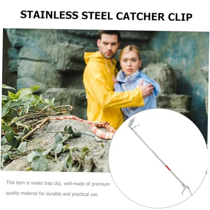 Folding Stainless Steel Snake Trap Clamp Safe Snake Catch Tool with Lock for Reptile Handling