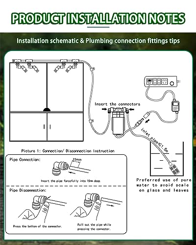 Reptile Mister Automatic Misting System, Reptile Humidifiers for Terrariums, Reptile Misting System with Programmable Timer & 6PCS Adjustable 360° Nozzles, for a Variety of Reptiles/Amphibians/Herbs - size: 6 Nozzles