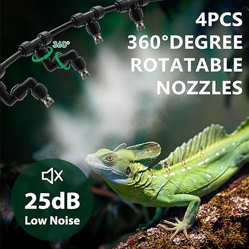 MECESOR Automatic Reptile Mister Humidifier with Timer,Programmable Terrarium Reptile Mister System for Chameleons, Snakes,Frogs,Turtles & Lizards - Smart Spray Control