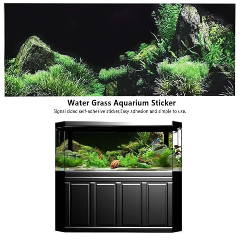 KANASI 3D Aquarium Poster, PVC Self Adhesive Underwater Seaweed Decorative Background Sticker for Reptile Terrarium Glass Jar Living Room Sofa TV Background Photo Wallpaper (76 * 46cm) - style: 76*46cm