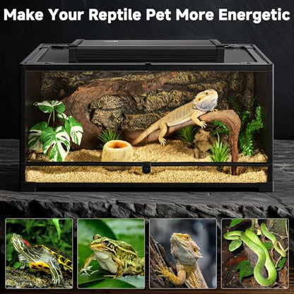T5 UVB Reptile Light Fixture Upgrade Square HO UVB Bulb Lighting Combo Kit 10.0 UVB Light for Reptiles Terrarium Fluorescent 8W Reptile Light Bar UVA UVB Desert Lamp for Bearded Dragon Turtle Tank - size: 8W 12IN