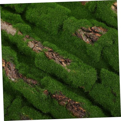 Healifty Simulated Moss Turf Outside Fake Moss Faux Terrarium Ornament Garden Landscape Decoration Fairy Garden Decor Reptile Bark Backdrop Artificial Mat Fake Bark Wooden Green