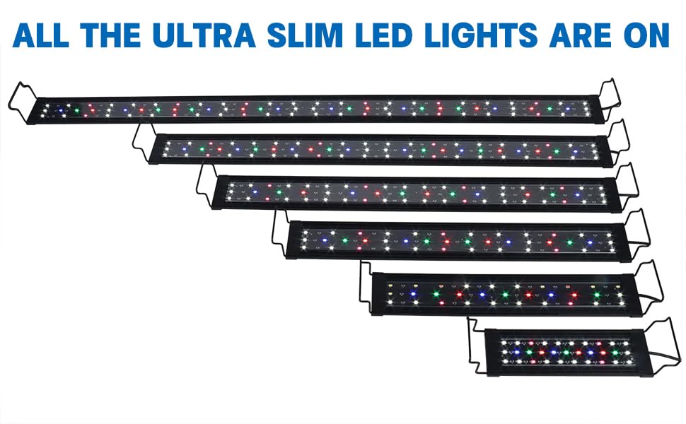 WaterRebirth Wireless Remote Full Spectrum Aquarium LED Light Strip - Ultra-Thin Design with Timer & RGB Modes for Fish Tank Plants(36-42“) - size: 36-42 inches