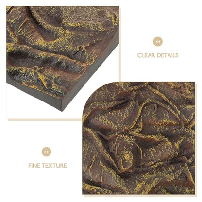 Cabilock Reptile Tank Background Board Turtle Habitat Decorative 3D Aquarium Decorative Waterproof Corrosion-Resistant Bark Texture Panel for Terrarium Fish Tank