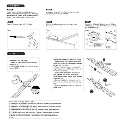 Water-Resistance IP65, 12V Waterproof Flexible LED Strip Light, 16.4ft/5m Cuttable LED Light Strips, 300 Units 3528 LEDs Lighting String, LED Tape(White) Power Adapter not Included - color: 1*16.4ft 3528 Cold White