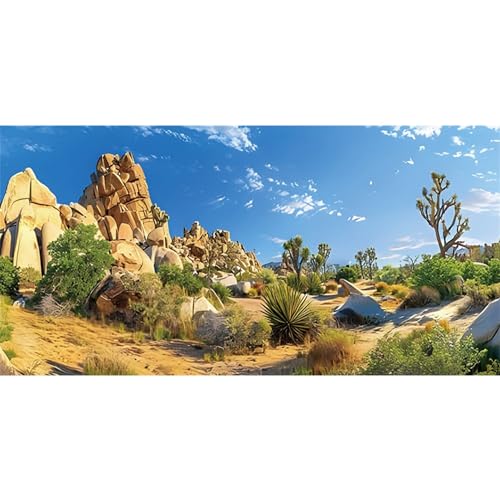 AWERT 48x24 inches Reptile Habitat Background Stone Blue Sky Oasis Cactus Sun and Desert Terrarium Background Polyester Background - size: 48x24in/120x60cm