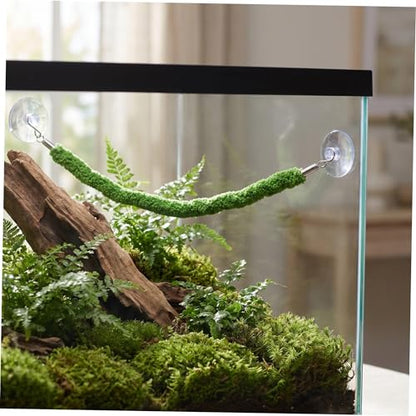 VANZACK Bendable Plush Climbing Rope with Suction Cup Hook for Reptile Tank Habitat, Versatile Artificial Vine Decoration for Leopard Gecko and Lizard Terrarium