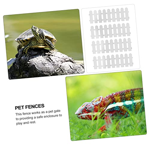 Balacoo 4pcs Tortoise Enclosure Outside pet Fence Reptile playpen Turtle Fence Barrier pet playpen Kennel Hamster playpen Exercise Pen Kennel Tent Indoor Flower Edge Plastic Rabbit White