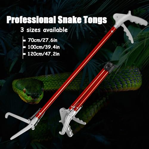 Snake Grabber Tool, Foldable Aluminum Alloy Snake Tongs Snake Traps, Heavy Duty Snake Catcher for All Kinds of Serpent, Reptiles(27.6inch) - size: 70CM/27.6IN