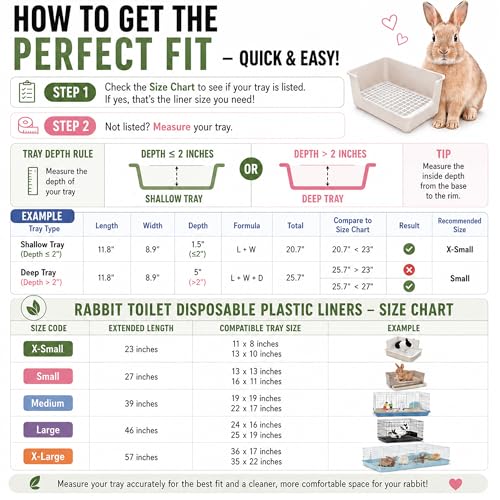 upcessory Disposable 50 pcs Small Animal Cage Liners, Rabbit Tray Film Liner Bunny Litter Pan Bags Guinea Pig Cage Toilet Plastic Film for Bird Hamster Chinchilla Hedgehog - style: L+W ＜ 57''
