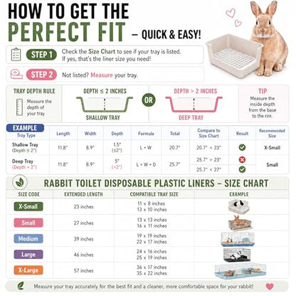 upcessory Disposable 50 pcs Small Animal Cage Liners, Rabbit Tray Film Liner Bunny Litter Pan Bags Guinea Pig Cage Toilet Plastic Film for Bird Hamster Chinchilla Hedgehog - style: L+W ＜ 27''