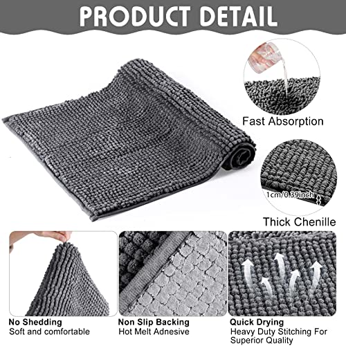 Amylove 4 Pcs Guinea Pig Cage Liner 16 x 24 Inch Washable Chenille Pee Pads Pet Dog Cat Bedding Training Mat Reusable for Small Animals Puppy Bunny Hamster Chinchilla - color: Dark Gray, size: 16 x 24 Inch, style: Low Pile Chenille