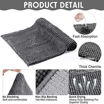 Amylove 4 Pcs Guinea Pig Cage Liner 16 x 24 Inch Washable Chenille Pee Pads Pet Dog Cat Bedding Training Mat Reusable for Small Animals Puppy Bunny Hamster Chinchilla - color: Dark Gray, size: 16 x 24 Inch, style: Low Pile Chenille