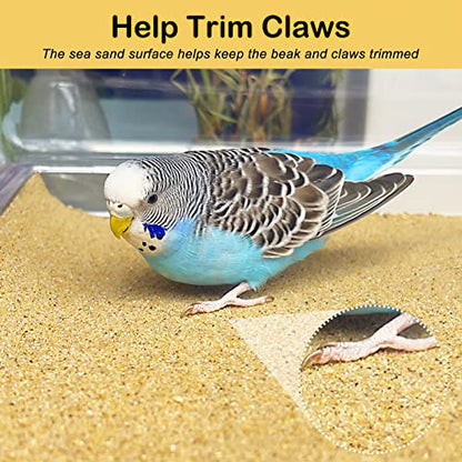 S&X Bird Cage Liners 15 x 9.5in, 30-Pack, Disposable Gravel Paper Sheets | Thick, flat gravel paper eases cage cleanup – gritty surface helps trim claws & beaks – pre-cut to fit common cage trays - size: 15" x 9.5" - 30PCS