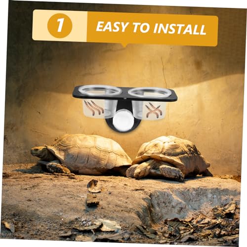 TEHAUX Reptile Food Bowl Water and Food Bowl Container Suction Cup Reptile Feeder for Lizards Turtles Geckos and Centipedes Wall-Mounted Terrarium 4.52 X 2.36 X 2.16 in - size: Size 2