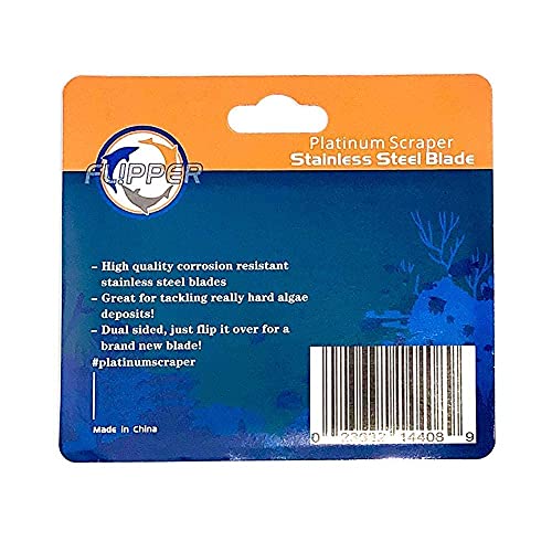 Flipper Platinum Aquarium Hand Scraper Tool – Glass and Acrylic Fish Tank Cleaner – Aquarium Glass Cleaner - Aquarium Glass Scraper with Serrated Blade 18"