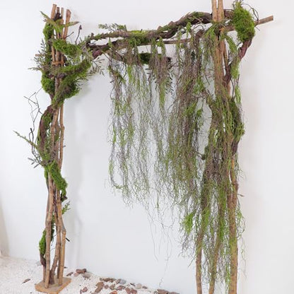 1Pcs 78.9inch Large Bendable Artificial Tree Branches Moss Sturdy Hanging Plants Leaves Grape Vines Thick Tree Trunk Twigs Greenery Stems Cherry Blossom Garland for Halloween Outdoor Forest Decor