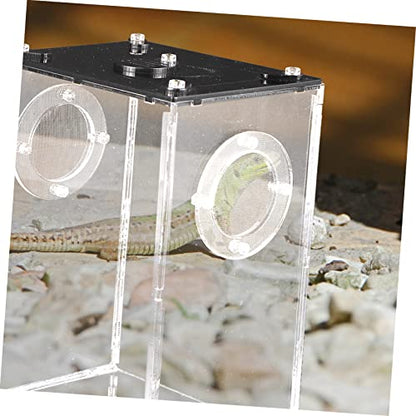 Transparent Acrylic Reptile Box with Ventilation Pet Tank for Lizards Snakes Turtles and Small Animals Escape Resistant Habitat for Home Breeding and Observation