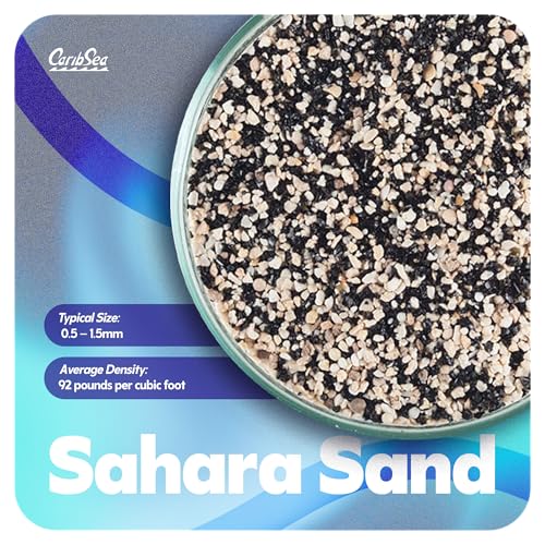 Carib Sea African Cichlid Mix Sahara Sand - 20 lb - Natural Substrate Buffers pH, Ideal for African Cichlids, Enhances Color & Behavior in Freshwater Aquariums - style: Sahara Sand