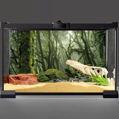 AWERT Foggy Forest Terrarium Background - Stream Green Huge Tree Reptile Habitat - Tropical Rainforest Aquarium - 48x20 inches - Durable Polyester - size: 48x20in/120x50cm