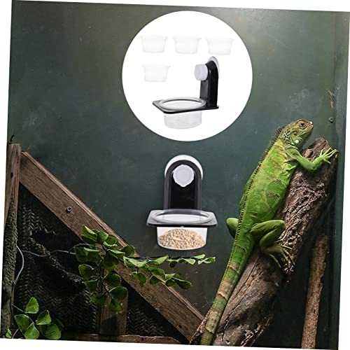 BESPORTBLE Reptile Feeder Lizard Food Bowl Reptile Water Basin Snake Water Bowl Easy Cleaning - size: 7.8X8.5X6.7CM