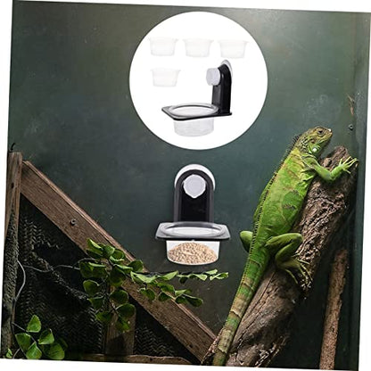 BESPORTBLE Reptile Feeder Lizard Food Bowl Reptile Water Basin Snake Water Bowl Easy Cleaning - size: 7.8X8.5X6.7CM