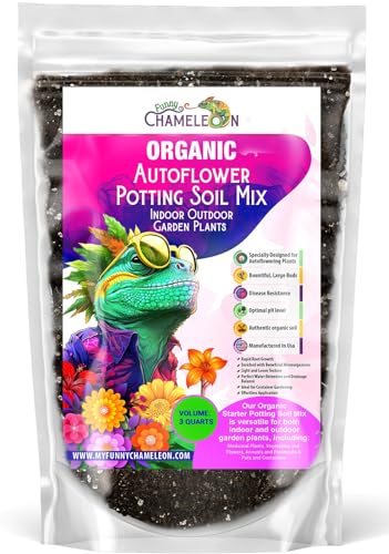 Organic Autoflower Potting Soil Mix – Ready-to-Use Living Soil, No Fertilizers Needed – Balanced Nutrients, Light Texture, Excellent Drainage, Boosts Germination & Root Growth (3 quarts) - color: Organic Autoflower Soil, size: 3 quarts