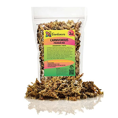 Gardenera Premium Carnivorous Plant Potting Mix - 4 Quart Sphagnum Moss and Perlite Blend for Potting Venus Fly Traps, Sarracenia, Pitcher Plants - size: 4 QUART