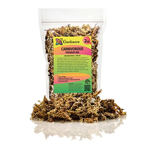 Gardenera Premium Carnivorous Plant Potting Mix - 2 Quart Sphagnum Moss and Perlite Blend for Potting Venus Fly Traps, Sarracenia, Pitcher Plants - size: 2 QUART