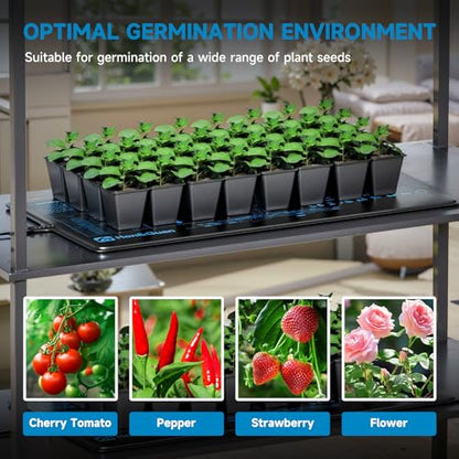 Hon&Guan 10"x 20.75" Seedling Heat Mat with Digital Thermostat Combo Set,Waterproof Plant Heating Pad for Germination,Indoor Gardening,Greenhouse - size: 10"x 20.75" 1 Pack