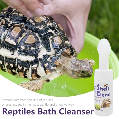 Tortoise Shell Cleaner - Turtle Reptile Safe Cleaning Spray, 120ml Soft Bristle Brush Head, Easy Polishing, Aquarium Care | Compact Travel Friendly Bottle, Home Terrarium Accessory Complete Kit